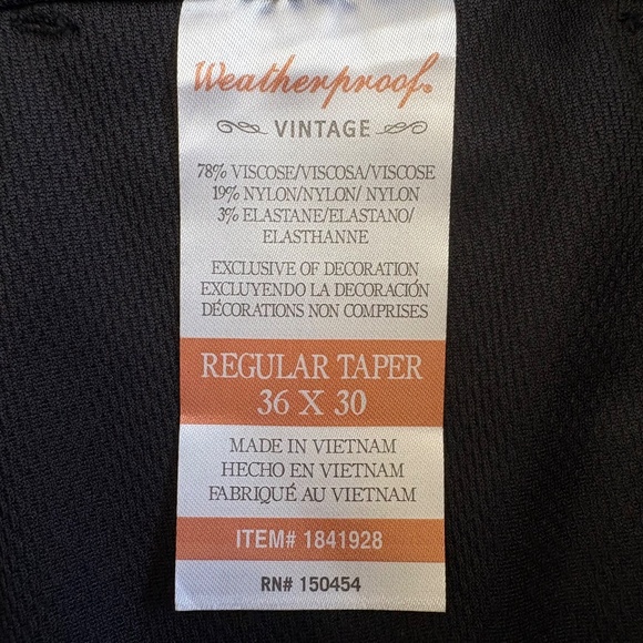 Weatherproof Vintage 36x30 Men's Hybrid Tech Pants, Black NWT - Picture 13 of 14